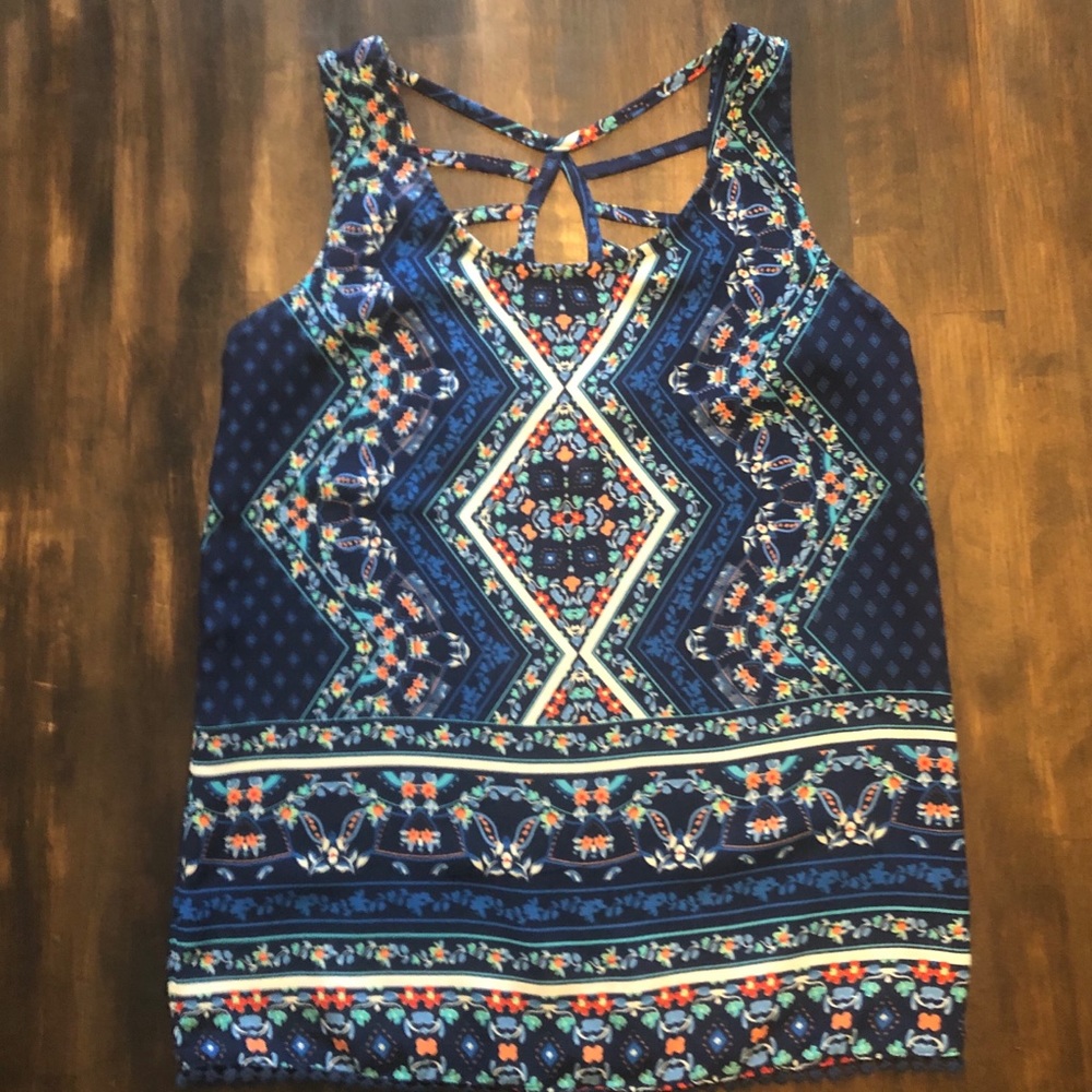 Target Xhilaration Navy Floral Tank Top - Size XS